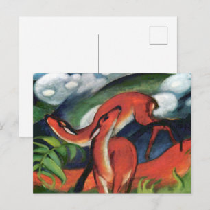 Cartão Postal Franz Marc Veado Vermelho II Pintura Expressionist