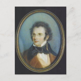 Cartão Postal Franz Schubert a partir de miniatura assinada por 
