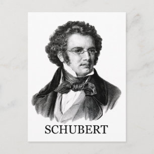 Cartão Postal Franz Schubert, negro
