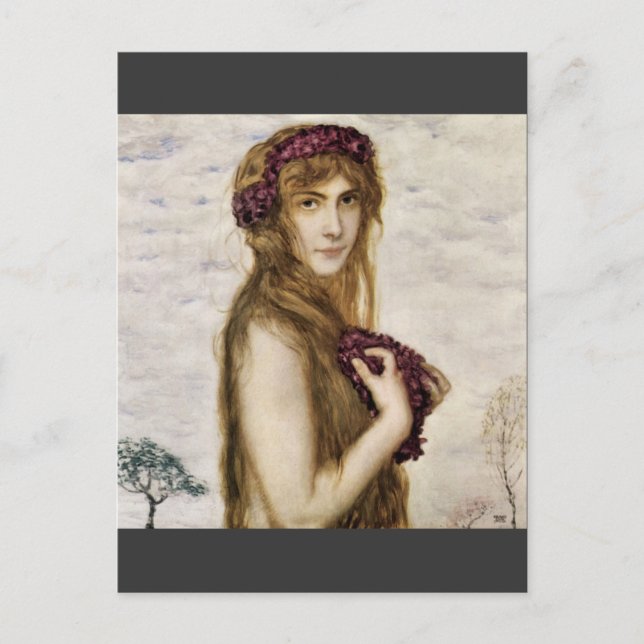 Cartão Postal Franz von Stuck - Primavera (Frente)