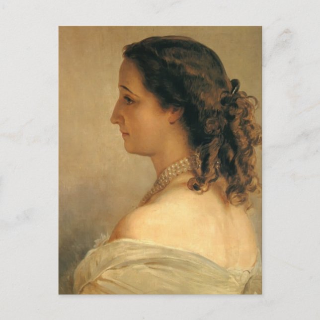 Cartão Postal Franz Winterhalter: Eugenie, Imperatriz do Francês (Frente)