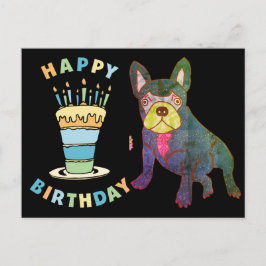 Cartão Postal Französische Bulldogge Birthday French Bulldog