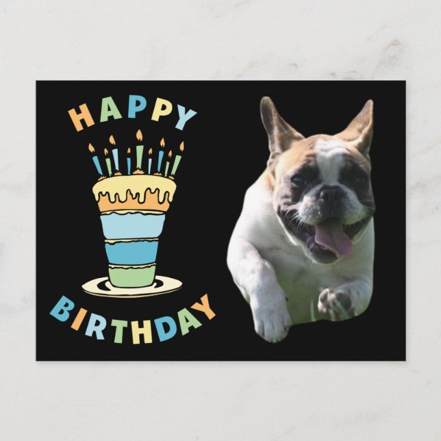 Cartão Postal französische Bulldogge Kerzen French Bulldog  (Frente)