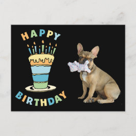 Cartão Postal französische Bulldogge Kerzen French Bulldog 