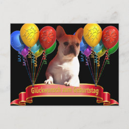 Cartão Postal französische Bulldogge Luftballon French Bulldog