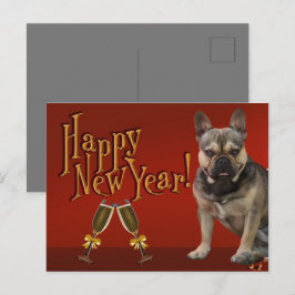 Cartão Postal  französische Bulldogge Sekt French Bulldog