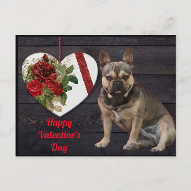Cartão Postal Französische Bulldogge Valentinstag French Bulldog (Frente)