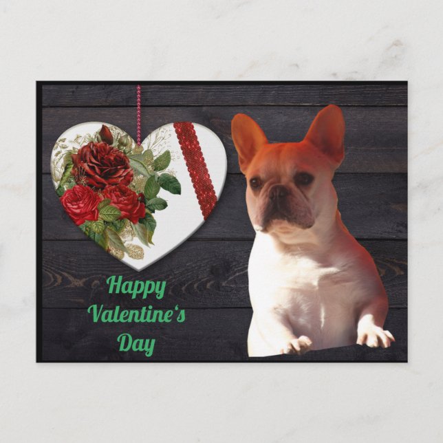 Cartão Postal Französische Bulldogge Valentinstag French Bulldog (Frente)