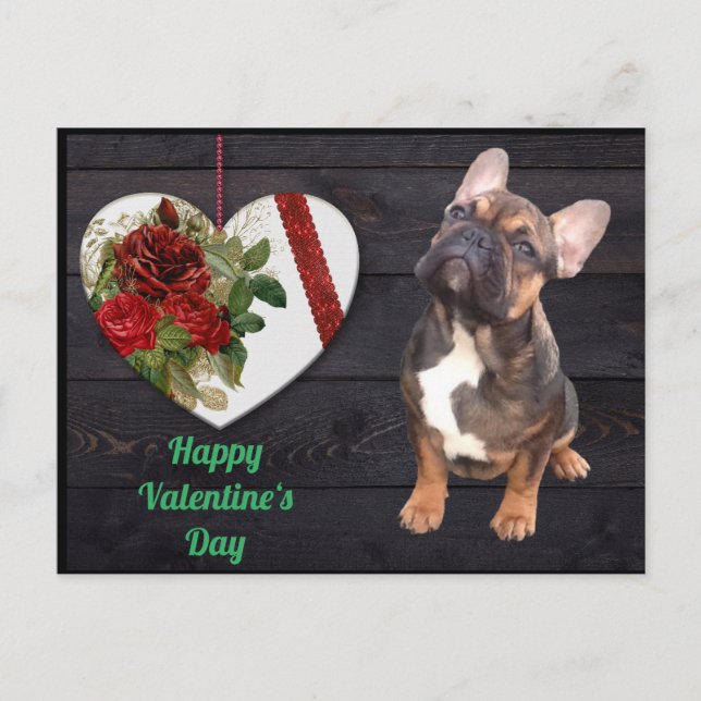 Cartão Postal Französische Bulldogge Valentinstag French Bulldog (Frente)