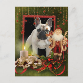 Cartão Postal Französische Bulldogge Weihnachtskarte