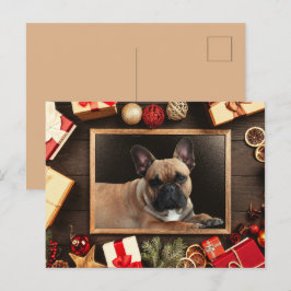 Cartão Postal französische Bulldoggen Christmas French Bulldog 