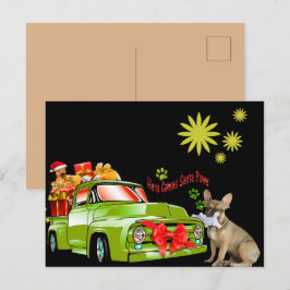 Cartão Postal französische Bulldoggen Christmas French Bulldog