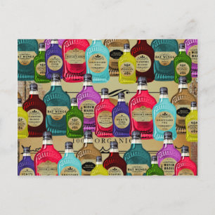 Cartão Postal Frascos Tônicos De Halloween De Apothecary Potion