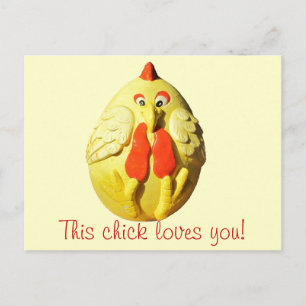 Cartão Postal Frase do modelo Esta Galinha Ama Você