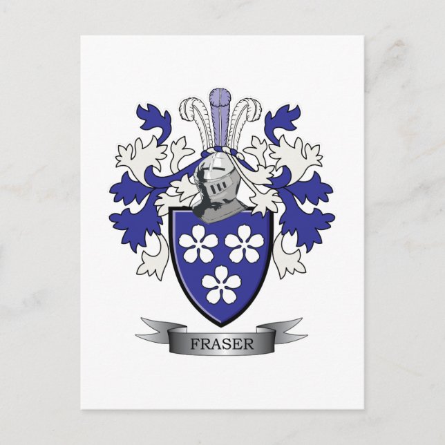 Cartão Postal Fraser Family Crest Casaco de Armas (Frente)