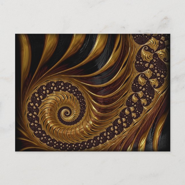 cartão postal fraturado com penas de café (Frente)