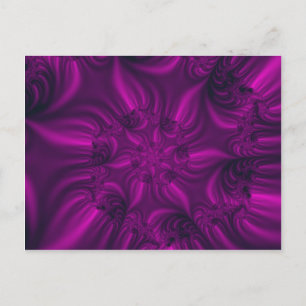 Cartão Postal Fratural espiralante roxo vibrante.
