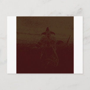 Cartão Postal Freaky Scary Harlequin Clown