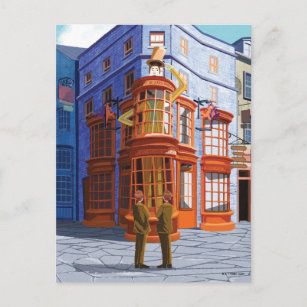 Cartão Postal Fred e George no Weasley's Wizard Wheezes
