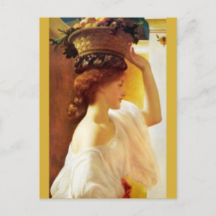 Cartão Postal Frederic Leighton Girl com cesto da fruta CC0677