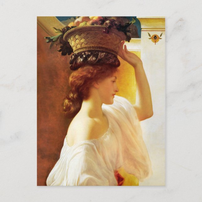 Cartão Postal Frederic Leighton Girl com cesto da fruta CC0953 (Frente)