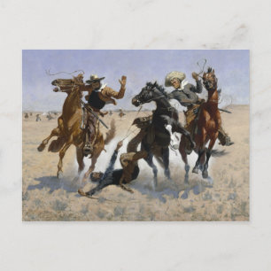 Cartão Postal Frederic Remington - Ajudando um camarada