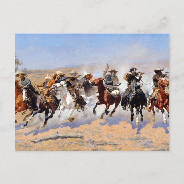 Cartão Postal Frederic Remington Dash para a Madeira (Frente)
