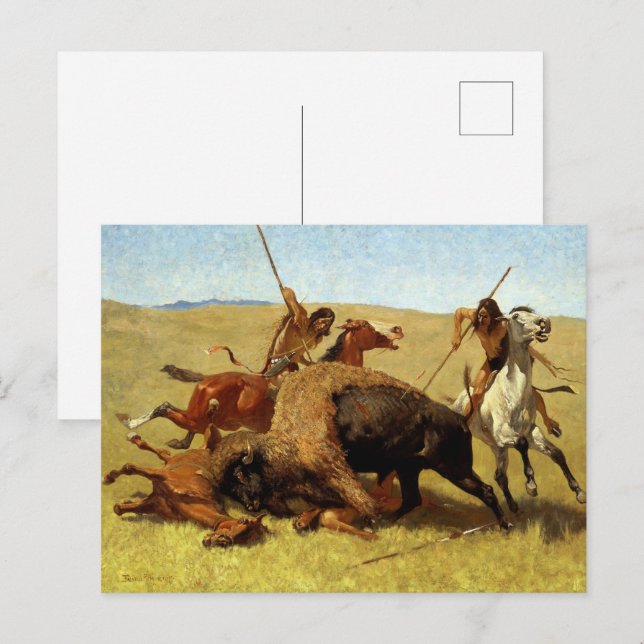 Cartão Postal Frederic Remington O Caçador De Buffalo (Frente/Verso)