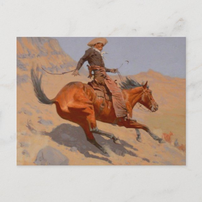 Cartão Postal Frederic Remington - O Cowboy (Frente)