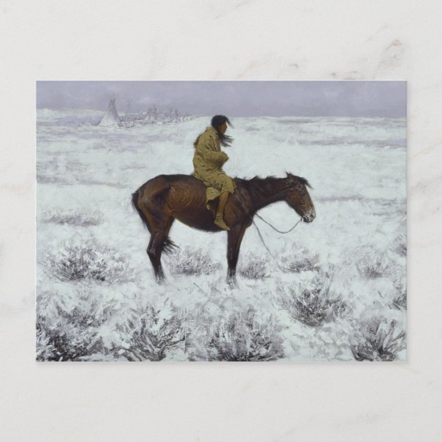 Cartão Postal Frederic Remington - O Herd Boy (Frente)