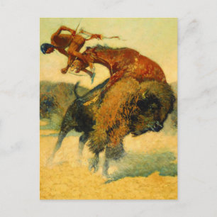 Cartão Postal Frederic Remington Western Art Episódio - Buffalo