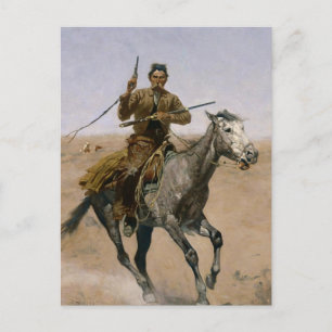 Cartão Postal Frederic Remington Western Art "O Voo"