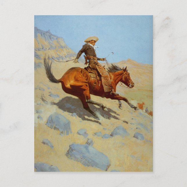 Cartão Postal Frederic Remington's The Cowboy (1902) (Frente)