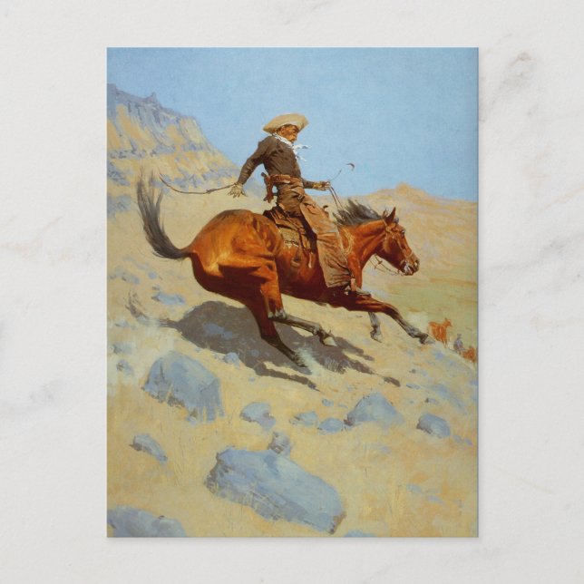 Cartão Postal Frederic Remington's The Cowboy (1902) (Frente)