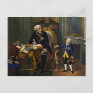 Cartão Postal Frederico, o Grande e seu sobrinho-neto