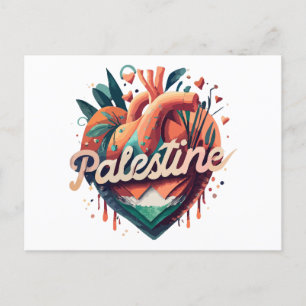 Cartão Postal Free Palestine, eu apoio palestina, Support Pa