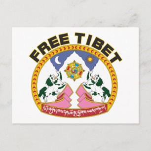 Cartão Postal Free Tibet Emblem