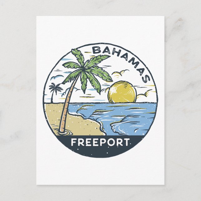 Cartão Postal Freeport Bahamas Vintage (Frente)