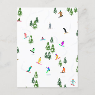 Cartão Postal Freeride Snowboard Snowboarder Snowboard