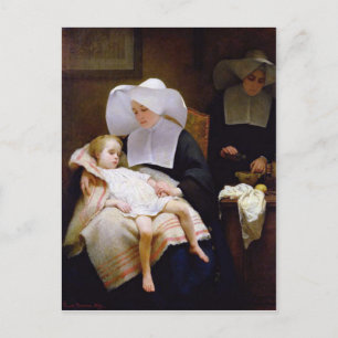 Cartão Postal Frei-ra cuidando de uma criança doente