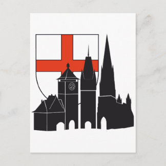 Cartão Postal Freiburg Silhouette mit Wappen