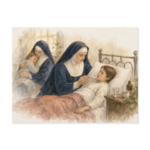 Freira Católica Cuidando de uma Criança Doente