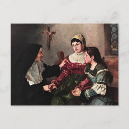 Cartão Postal freira dando conforto