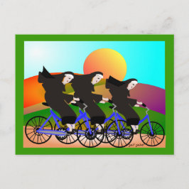 Cartão Postal Freiras em Presentes de Arte Bicicletas