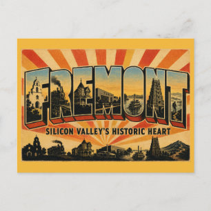Cartão Postal Fremont Califórnia Vale do Silício Coração Vintage