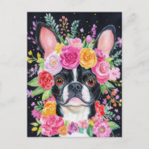 French Bulldog Aquarela Floral