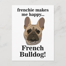 Cartão Postal French Bulldog Face Dog Lover