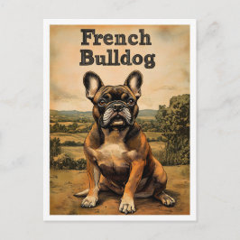 Cartão Postal French Bulldog Vintage Art