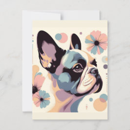 Cartão Postal Frenchie Floral Vibes