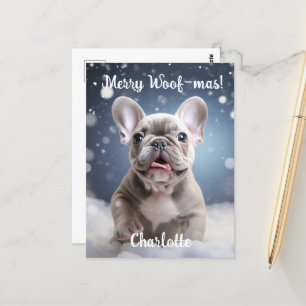 Cartão Postal Frenchie Frosty Blisable Personalizável
